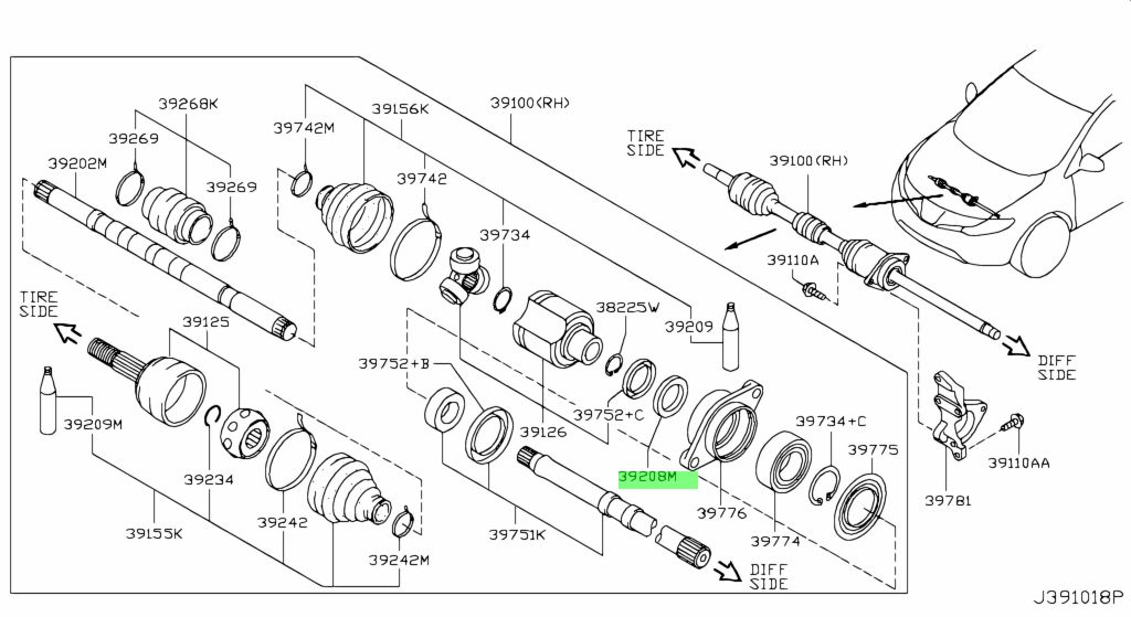 Buy Genuine Nissan 3834240P00 (38342-40P00) Seal, Oil Differential Side ...