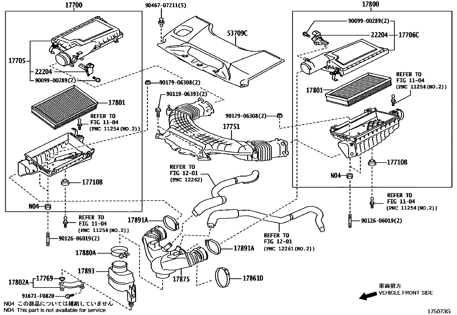 Air cleaner for Lexus LS460 XF40, 4 generation 09.2006 - 09.2009 ...