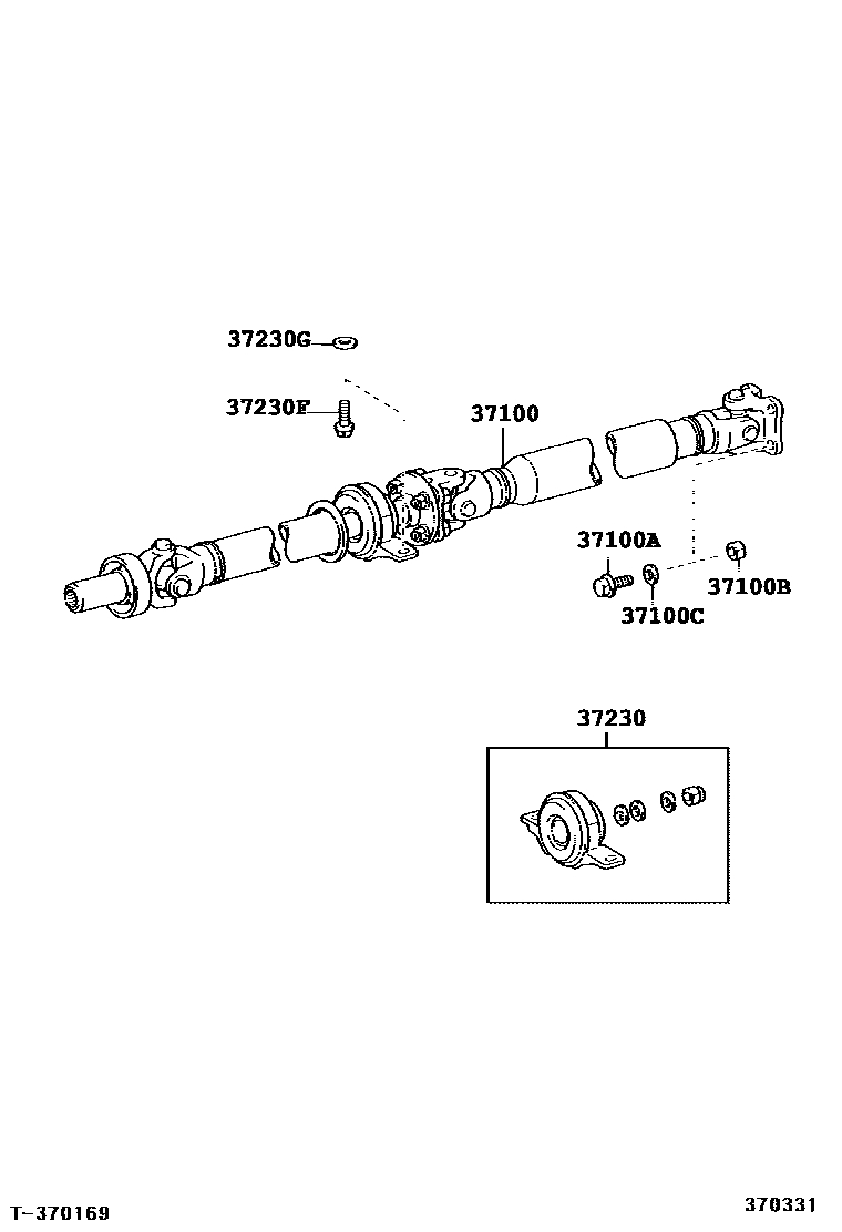 Propeller shaft & universal joint for Lexus IS250 XE20, 2 generation 01 ...