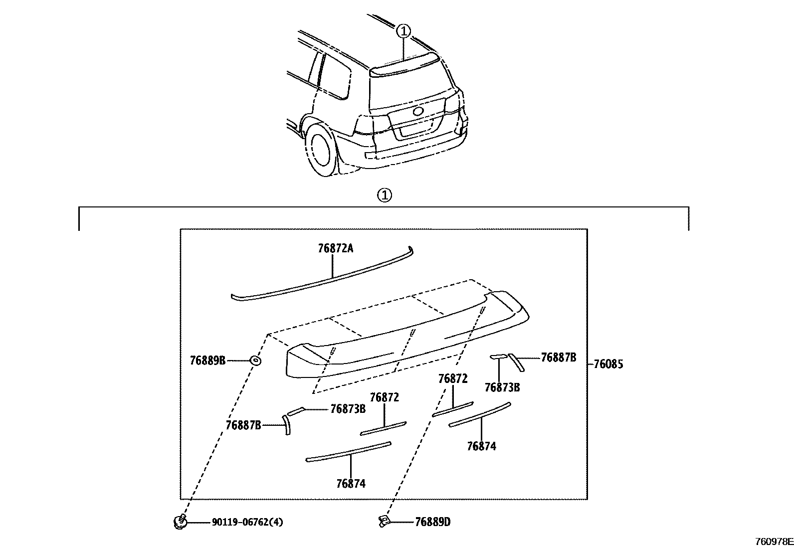 Spoiler & side mudguard for Lexus LX570 J200, 3 generation, 2 restyling ...