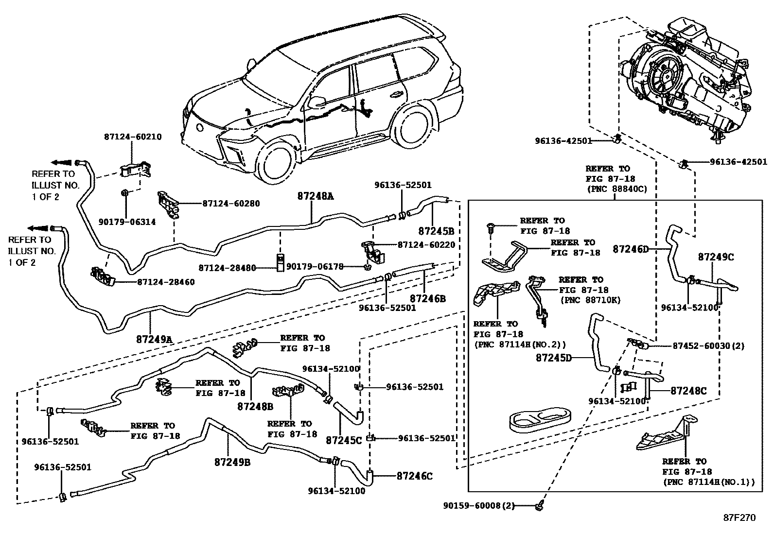 Heating & air conditioning water piping for Lexus LX570 3 generation